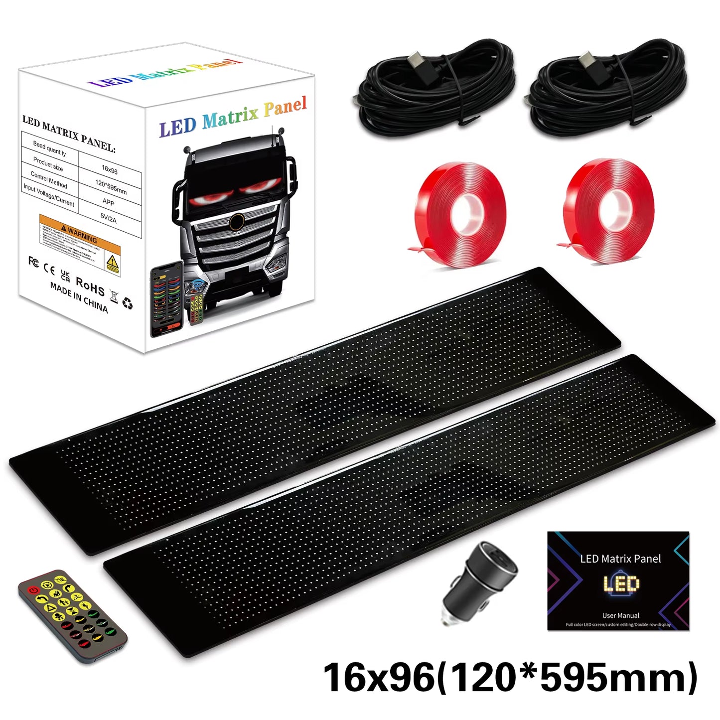 LED Sign Matrix Pixel Panel Scrolling Bright Led Eyes for Truck Signboard Flexible USB LED Car Sign Bluetooth App DIY Control