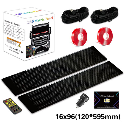 LED Sign Matrix Pixel Panel Scrolling Bright Led Eyes for Truck Signboard Flexible USB LED Car Sign Bluetooth App DIY Control