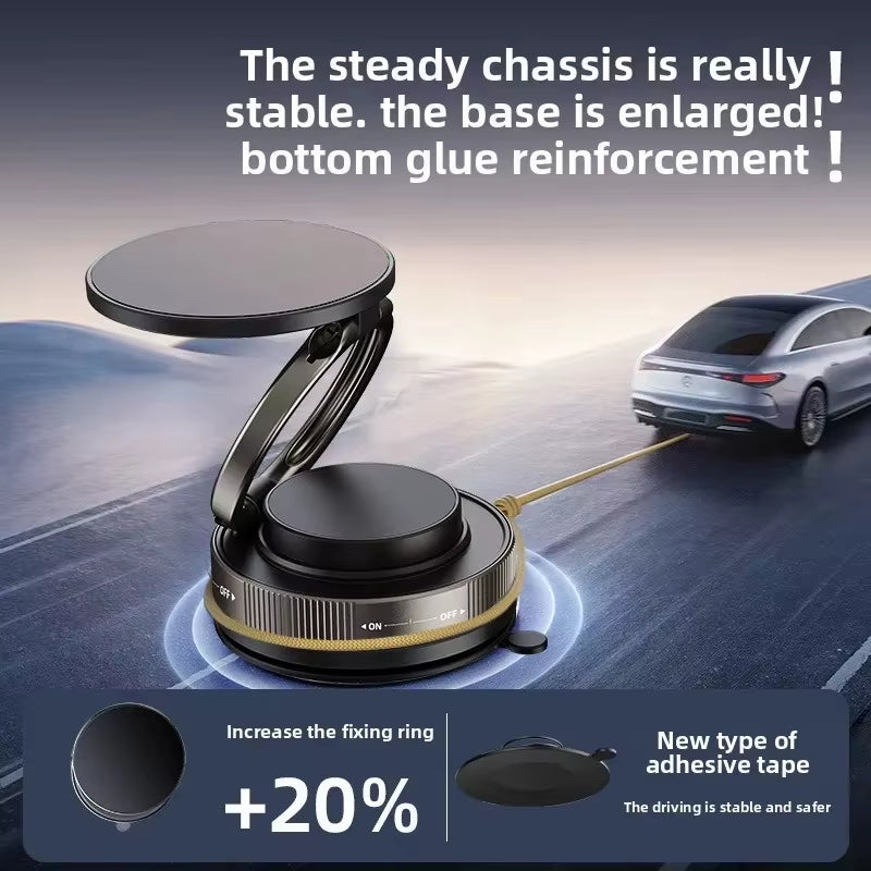 T30 Vacuum Magnetic Phone Holder Stand, for Magsafe Suction Cup Phone Mountadjustable Swivel Lock, for Your Car/Gym/Mirror