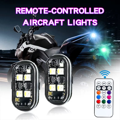 2/4/6Pcs Wireless Remote Control LED Strobe Light for Car Auto Motorcycle Bike Drone Scooter Anti-Collision Warning Lamp Flash