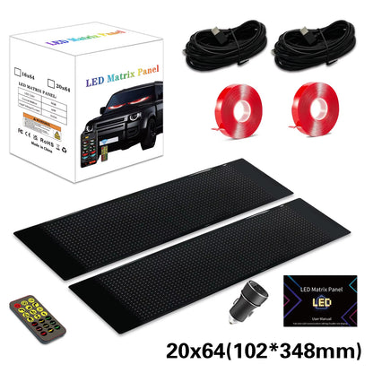 LED Sign Matrix Pixel Panel Scrolling Bright Led Eyes for Truck Signboard Flexible USB LED Car Sign Bluetooth App DIY Control