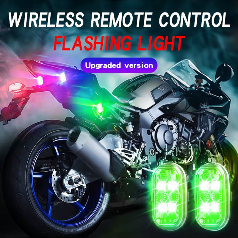 2/4/6Pcs Wireless Remote Control LED Strobe Light for Car Auto Motorcycle Bike Drone Scooter Anti-Collision Warning Lamp Flash