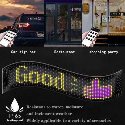 LED Sign Matrix Pixel Panel Scrolling Bright Led Eyes for Truck Signboard Flexible USB LED Car Sign Bluetooth App DIY Control