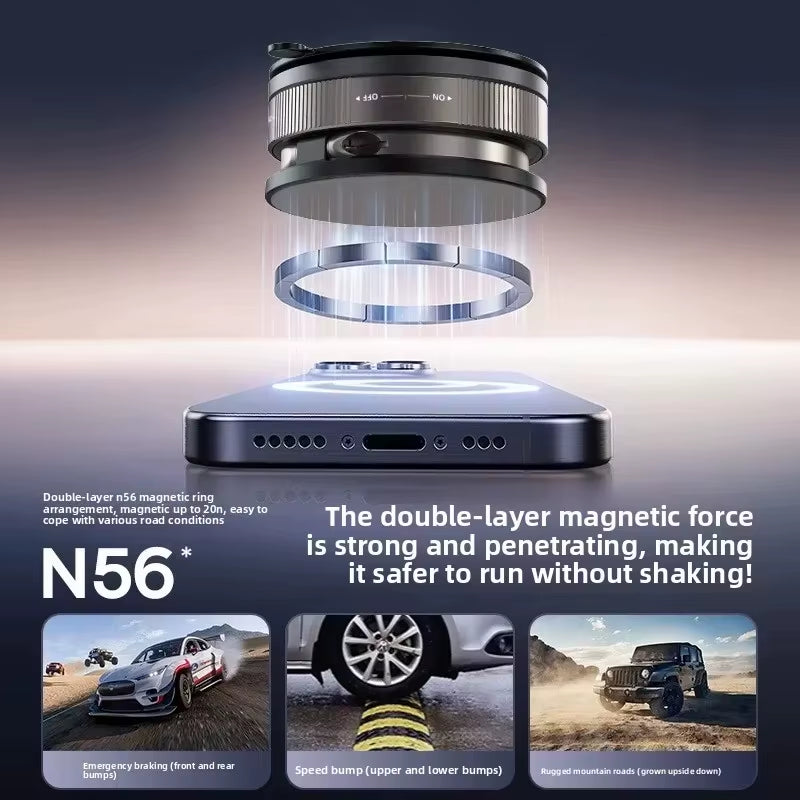 T30 Vacuum Magnetic Phone Holder Stand, for Magsafe Suction Cup Phone Mountadjustable Swivel Lock, for Your Car/Gym/Mirror