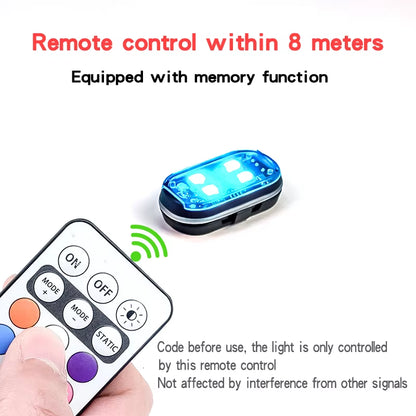 2/4/6Pcs Wireless Remote Control LED Strobe Light for Car Auto Motorcycle Bike Drone Scooter Anti-Collision Warning Lamp Flash
