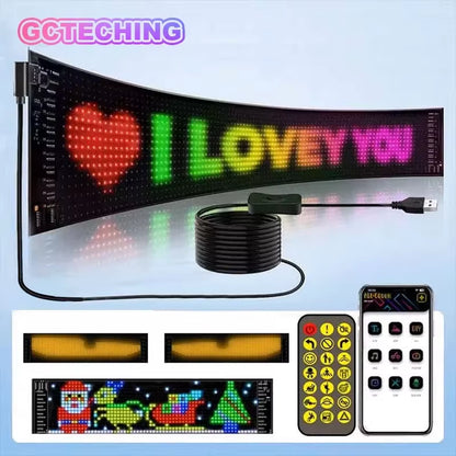 LED Sign Matrix Pixel Panel Scrolling Bright Led Eyes for Truck Signboard Flexible USB LED Car Sign Bluetooth App DIY Control